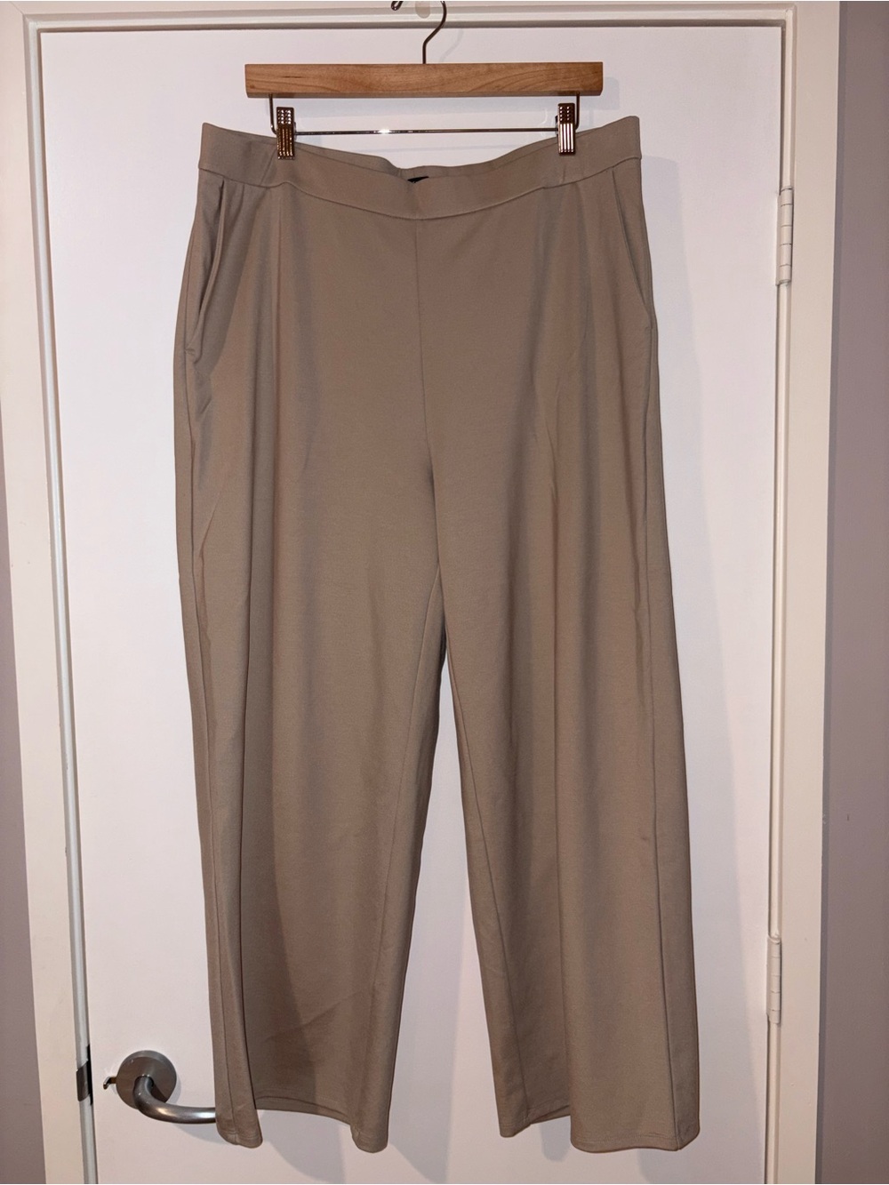 Eileen Fisher Relaxed Wide-Leg Pants in Taupe